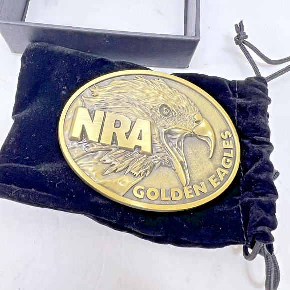 Vintage NRA Golden Eagles Belt Buckle With Box And Bag - Picture 3 of 6